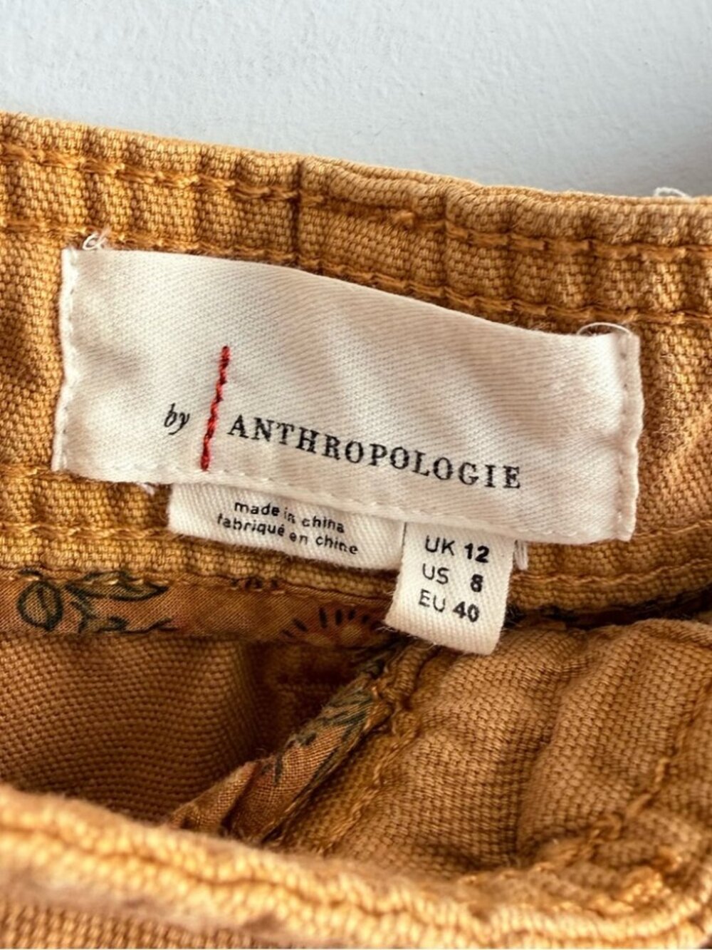 Anthropologie Brendan Utility Pants 8 Mustard Cargo Barrel Ankle High Rise Pants - Picture 3 of 7